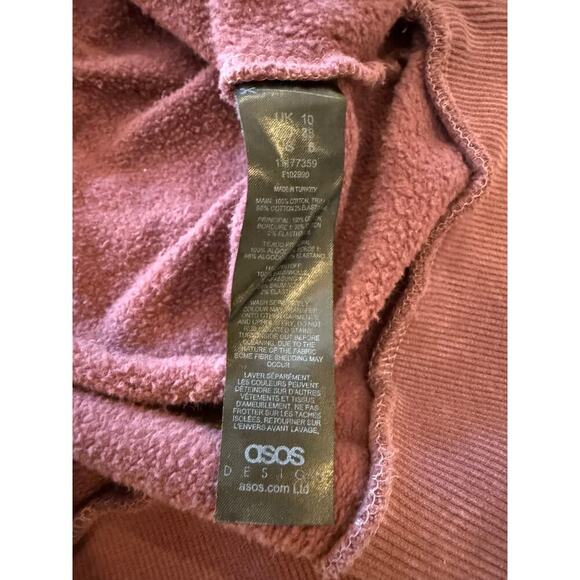 ASOS Design Plum Hoodie Sweatshirt Top Shirt 100% cotton Women Size 6 - Picture 7 of 9